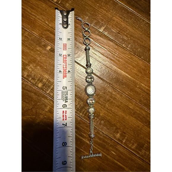 Lori Bonn Sterling Silver Multi-Gemstone Toggle Bracelet – 925 – 7.5” Adjustable - Picture 13 of 15